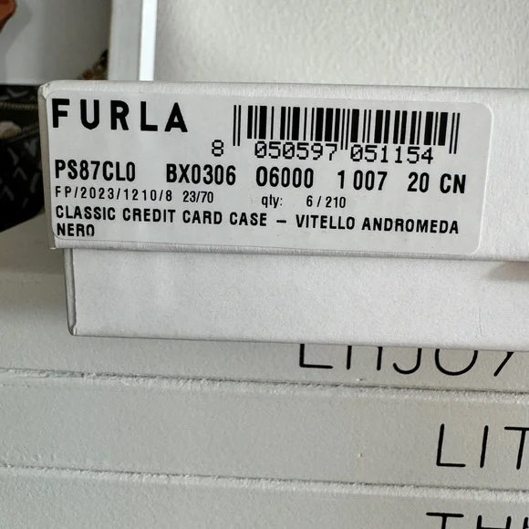 Furla Black Leather Credit Card Holder Wallet New Authentic - Picture 10 of 11